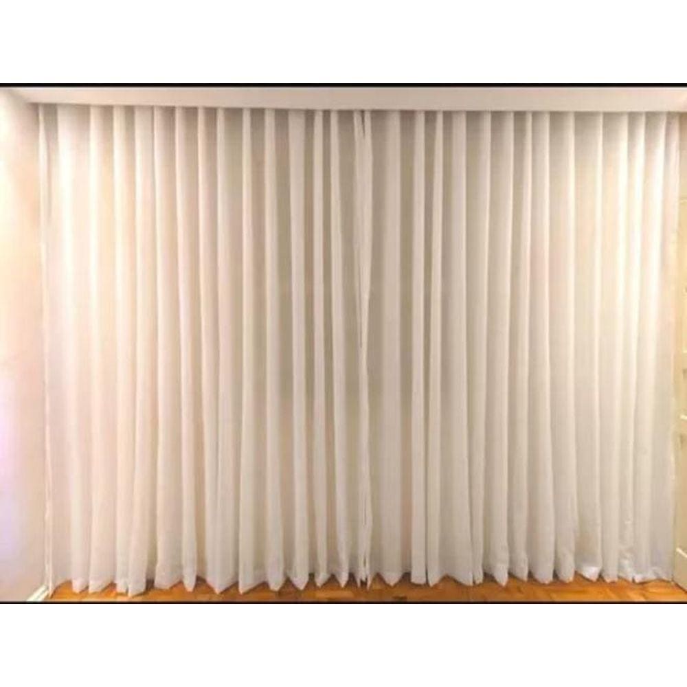 Cortina Voil Luxo Palha Forro 5,00 X 2,50 Metros Trilho