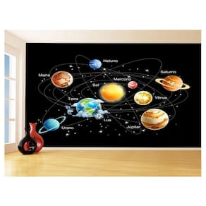 Papel De Parede 3D Espaço Estrelas Planetas 3,5M Nsp187