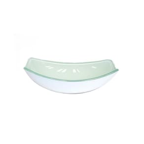 Cuba De Vidro Oval Chanfrada 46Cm Branca