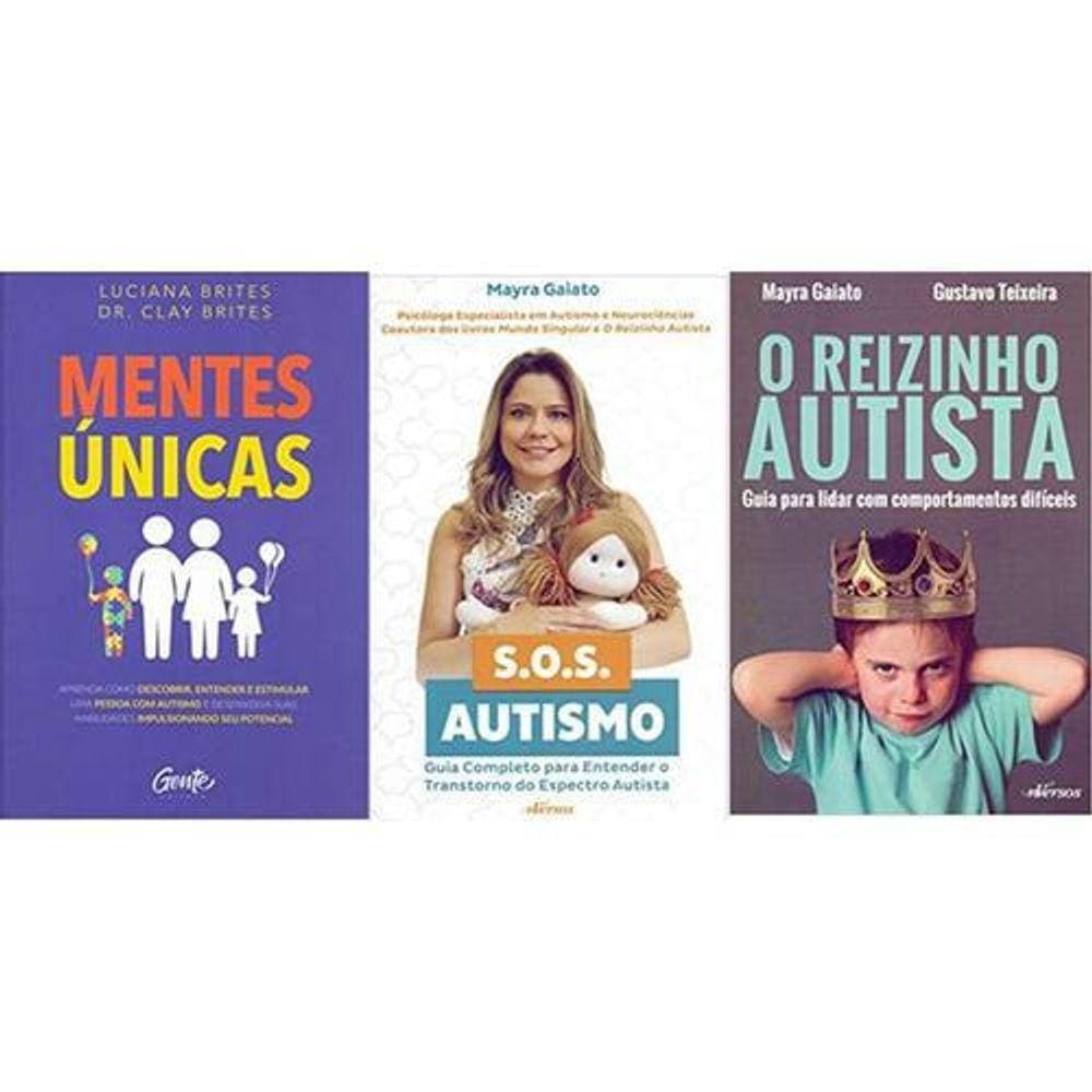 Kit 3 Livros Autismo Mentes Únicas + Sos Autismo + Reizinho