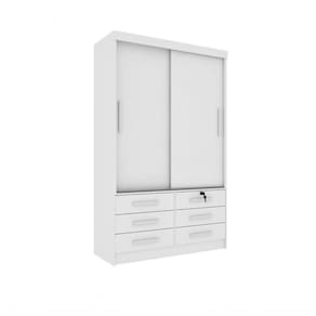 Guarda Roupa Casal Chicago 2 Portas 6 Gavetas S/Espelho Tcil Neve