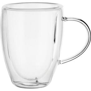 Clear Caneca 11X12X9Cm 270Ml Borosilicato Transp Parede Dupla