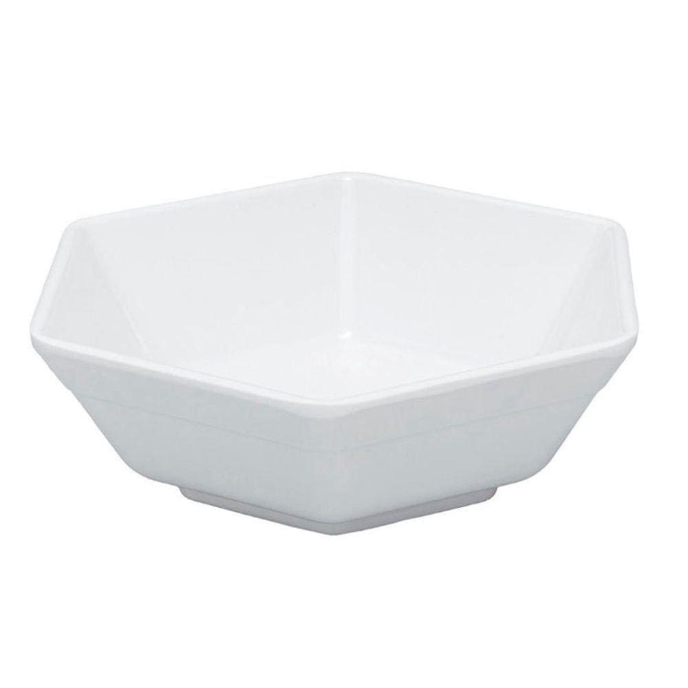 Kit 04 Tigelas Melamina Hexagonal Branca 1 Litro