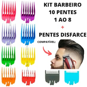 Kit 8 Pentes Guia + 2 Pentes De Disfarce Meia E Um E Meia Top