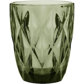 Copo Água 10X8X8Cm 270Ml Vidro Verde 6Pç