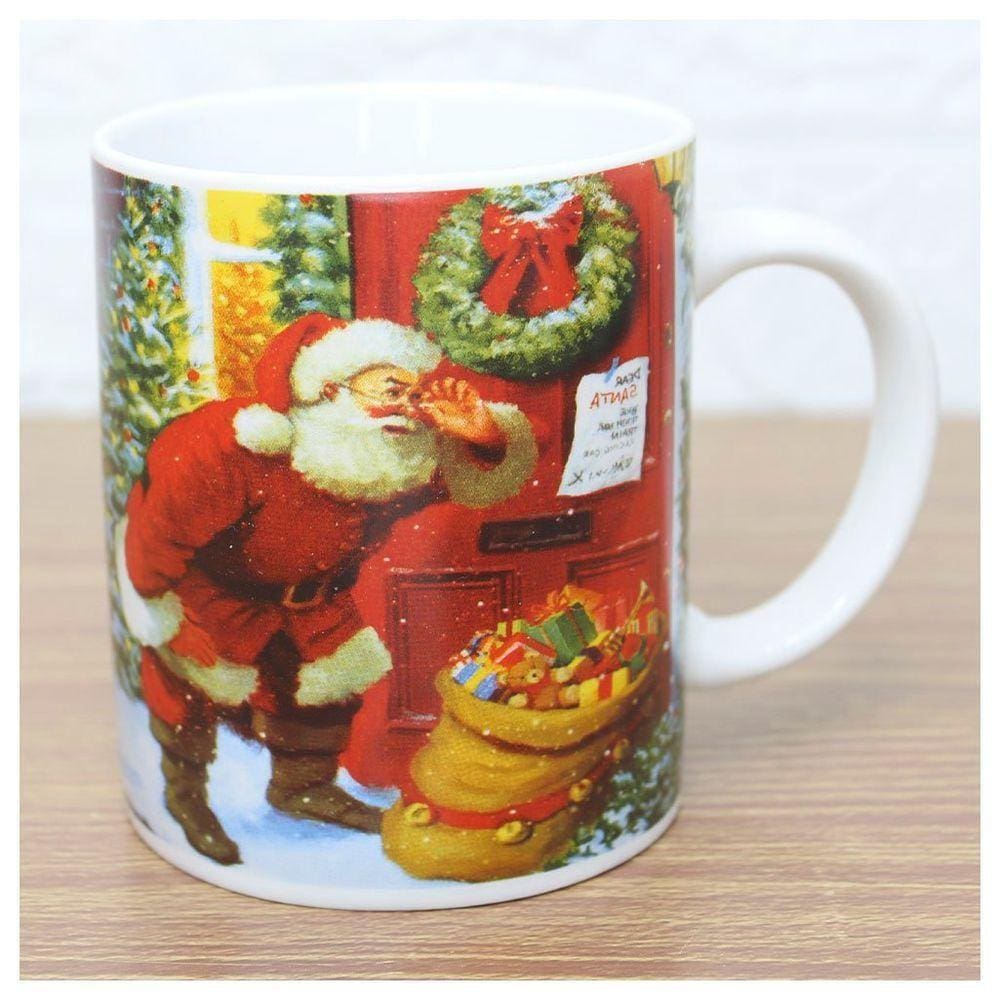 Caneca De Natal Papai Noel 350ml Em Cerâmica