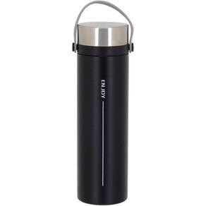Enjoy Garrafa Térmica 23X6X6Cm 450Ml Inox Preto Parede Dupla
