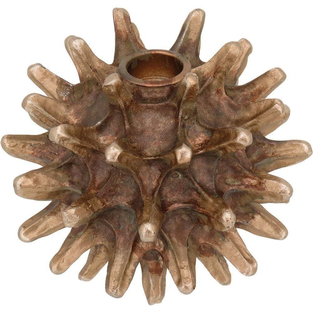 Barroco Castiçal 11X12X12Cm Resina Bronze