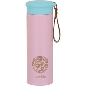 Just Life Garrafa Térmica 20X6X6Cm 450Ml Inox Rosa Parede Dupla