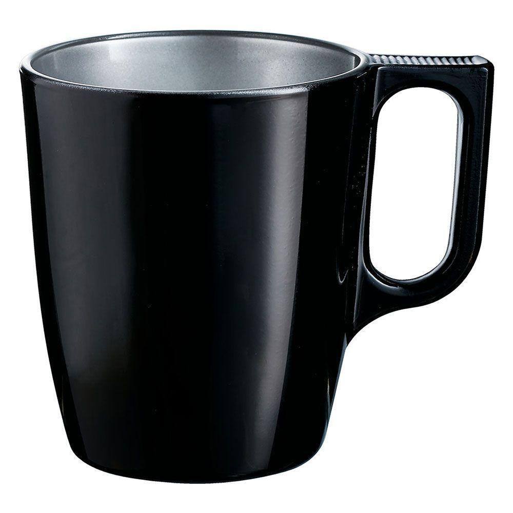 Luminarc Flashy Caneca 9X8X8Cm 250Ml Vidro Temperado Preto