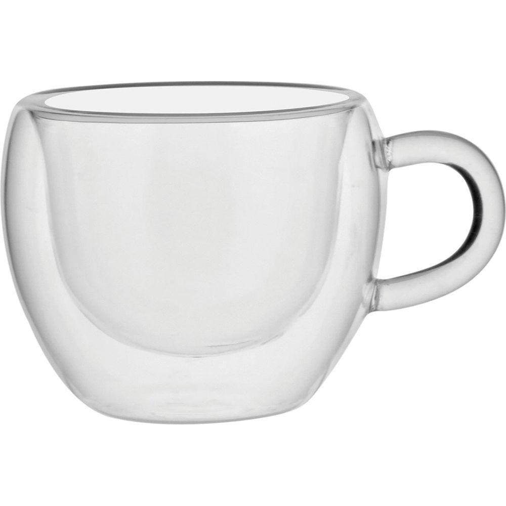 Clear Xícara Café 6X9X7Cm 75Ml Borosilicato Transp 6Pç Parede Dupla