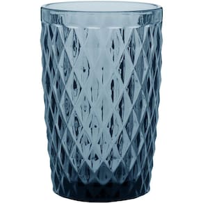 Copo Long Drink 12X8X8Cm 370Ml Vidro Azul 6Pç