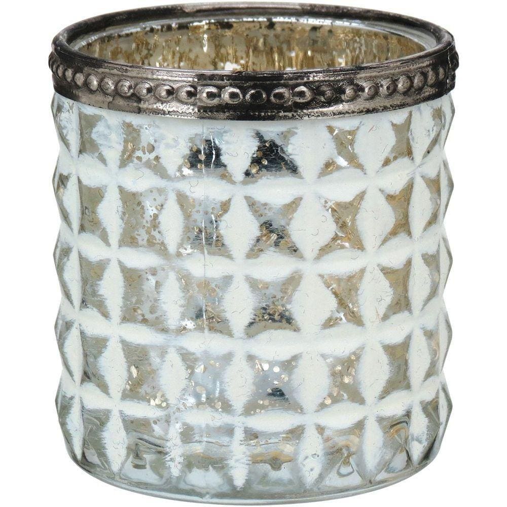 Temple Castiçal 8X7X7Cm Metal Branco