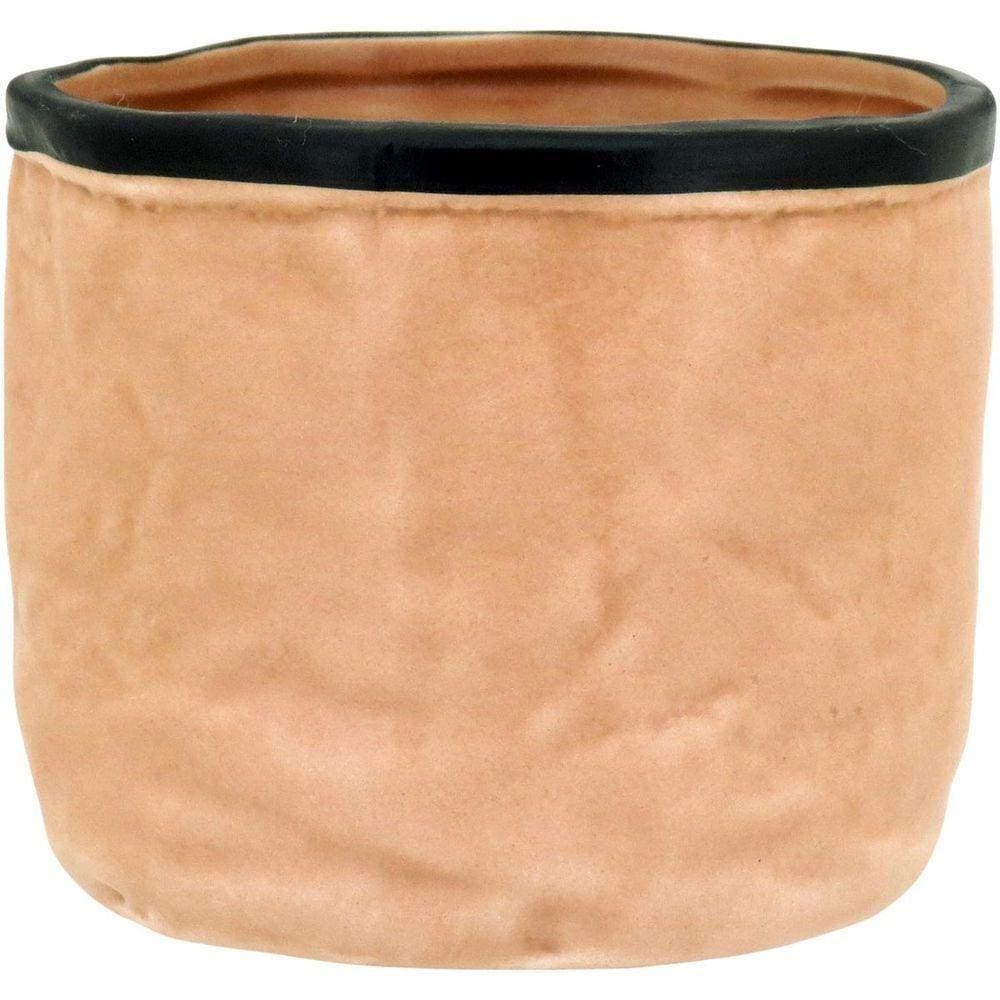 Cachepô 10X12X12Cm Cerâmica Bege