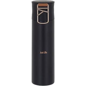 Just Life Garrafa Térmica 24X6X6Cm 500Ml Inox Preto Parede Dupla