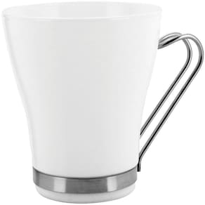 Bormioli Rocco Aromateca Xícara Cappuccino 10X8X8Cm 230Ml Vidro Temperado Branco Alça Inox