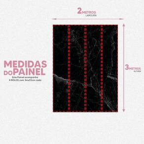 Papel De Parede Painel 3D Mármore Preto Vinilico 2M