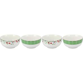 Delicata Tigela 7X14X14Cm 500Ml Bonechina Verde 4Pç