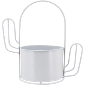 Garden Cachepô 23X24X13Cm Metal Branco Cacto