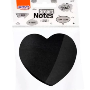 Bloco notas Adesivas Smart notes Love BRW Coração Preto