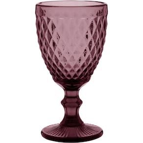 Taça Água 17X9X9Cm 330Ml Vidro Rosa 6Pç
