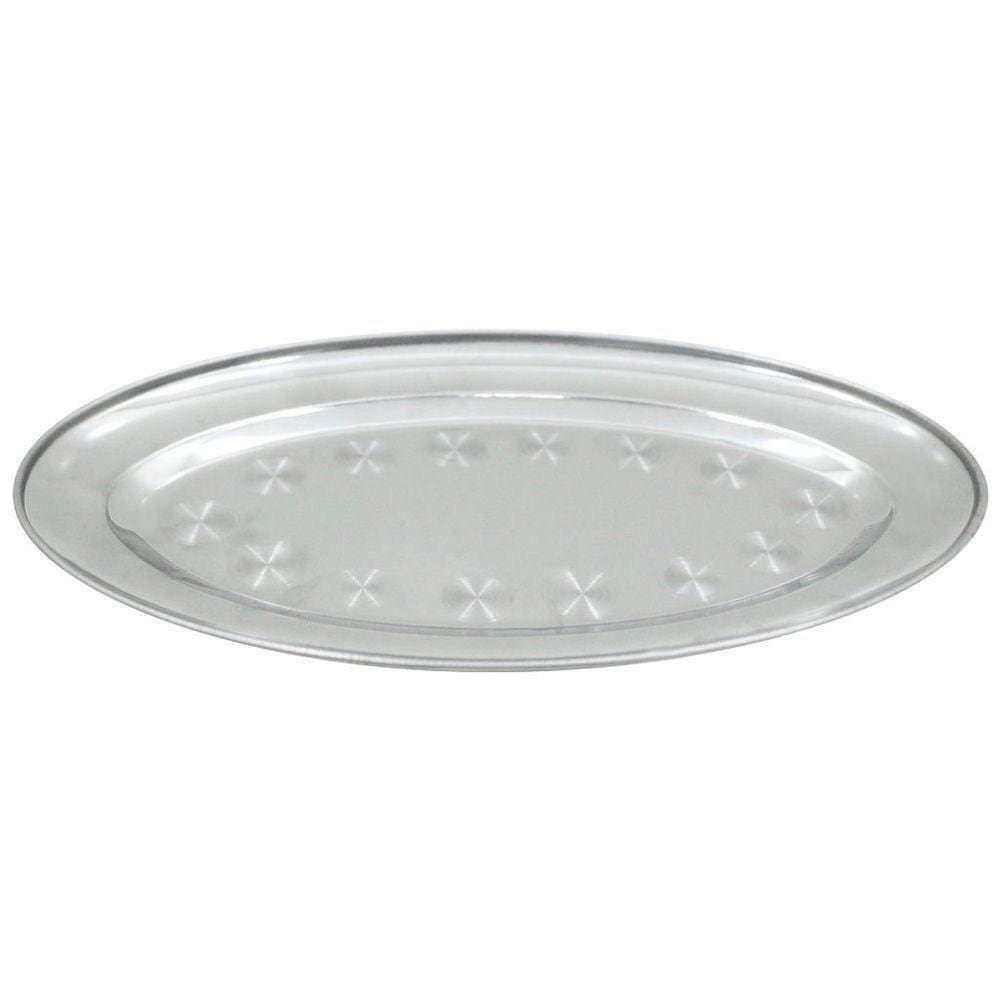 Kit 6 Bandejas Oval Em Aço Inox 29cm