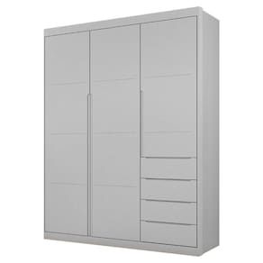 Guarda Roupa Infantil 3 Portas 4 Gavetas Lua P04 Cinza - Mpozenato