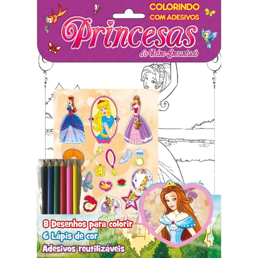 Princesas - Colorindo com Adesivos
