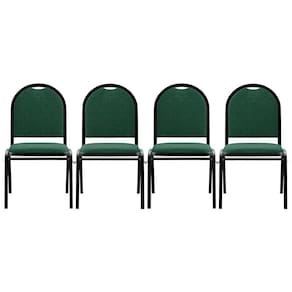 Kit 4 Cadeiras Hoteleiras Auditório Empilhável Linho M23 Verde - Mpozenato
