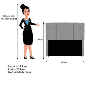 Kit Cabeceira E Calçadeira Manchester 195 Cm King Size Corano - Adj Decor Cor Cinza