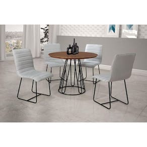 Sala de jantar redonda tampo laminado sem vidro 1,20m - Rubi - CM Decor