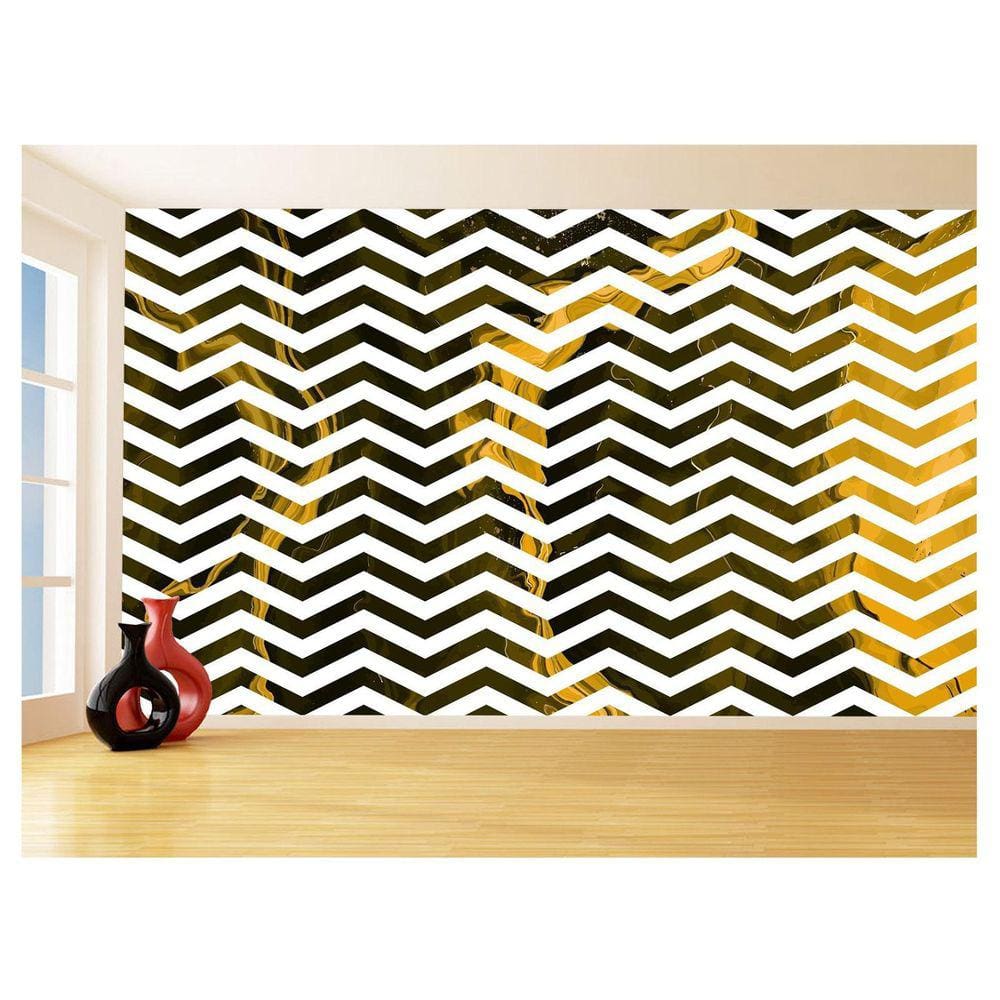 Papel De Parede 3D Sala Chevron Zig Zag Listras 3,5M Zig107