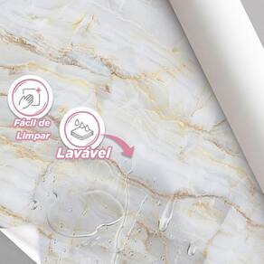 Papel De Parede Painel 3D Mármore Calacata Com Bege 3,5M