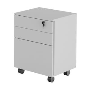 Gaveteiro Arquivo Com Chave E Rodízios Multimóveis Vcr25045 Branco Branco