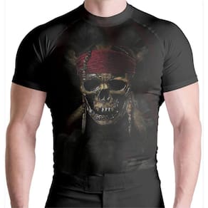 Rash Guard Skull Pirata Masculino Manga Curta