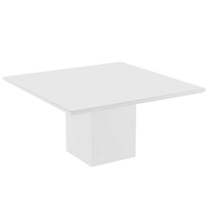 Mesa De Jantar Quadrada 136Cm Laca Adelle N04 Branco
