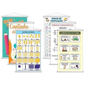 Kit 6 Banners Didáticos Pedagógicos Escolares 80X50Cm