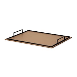 Bandeja Decorativa Retangular em MDF com Revestimento em PU Cinza 47cm 15956 Mart