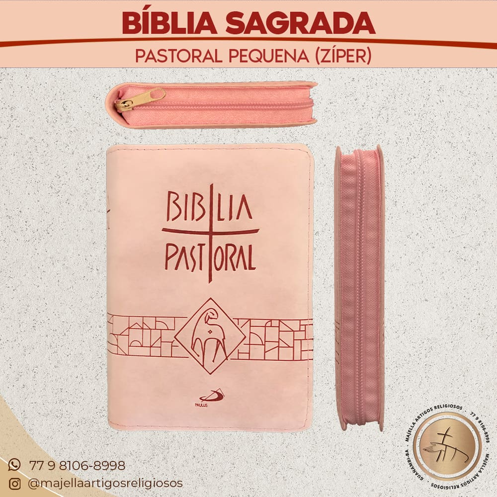 Bíblia Sagrada Católica Pastoral (bolso) Pequena Zíper Paulus.