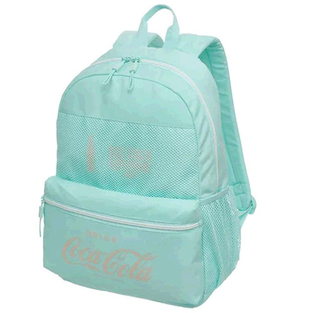 Mochila Escolar Coca Cola Verde Água Color Trend Pacific