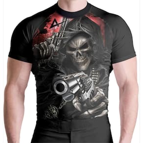 Rash Guard Skull Atirador Masculino Manga Curta