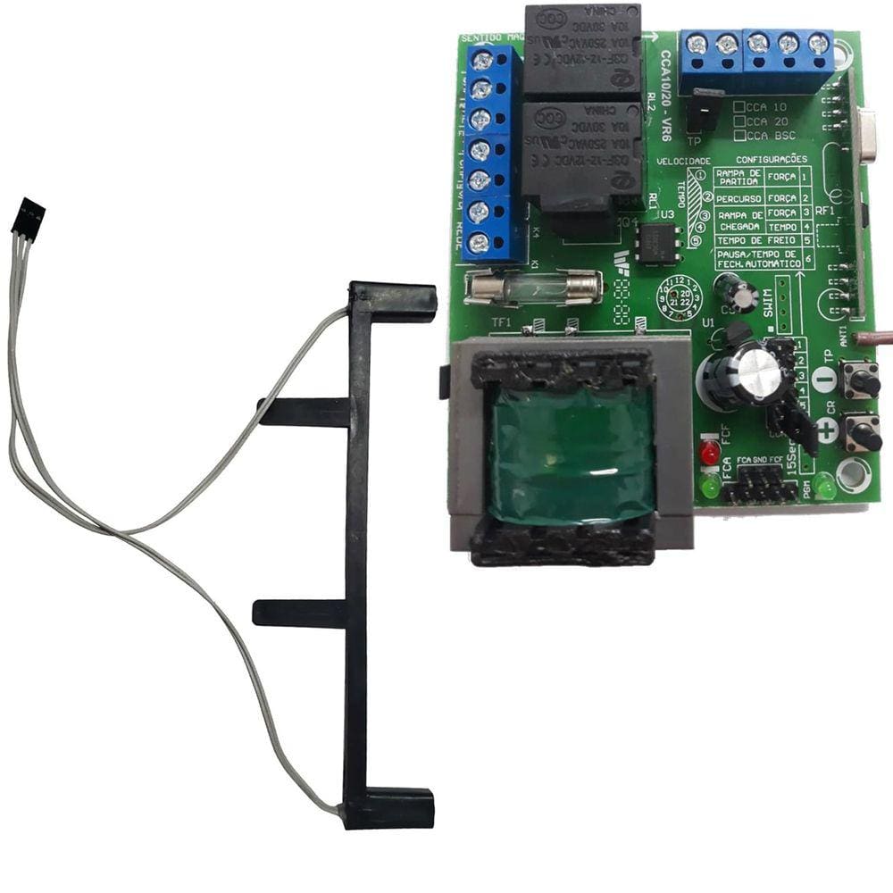 Central Placa de Comando Cca-10 Clp Sensor Dz Deslizante Régua 3 Vias 70cm