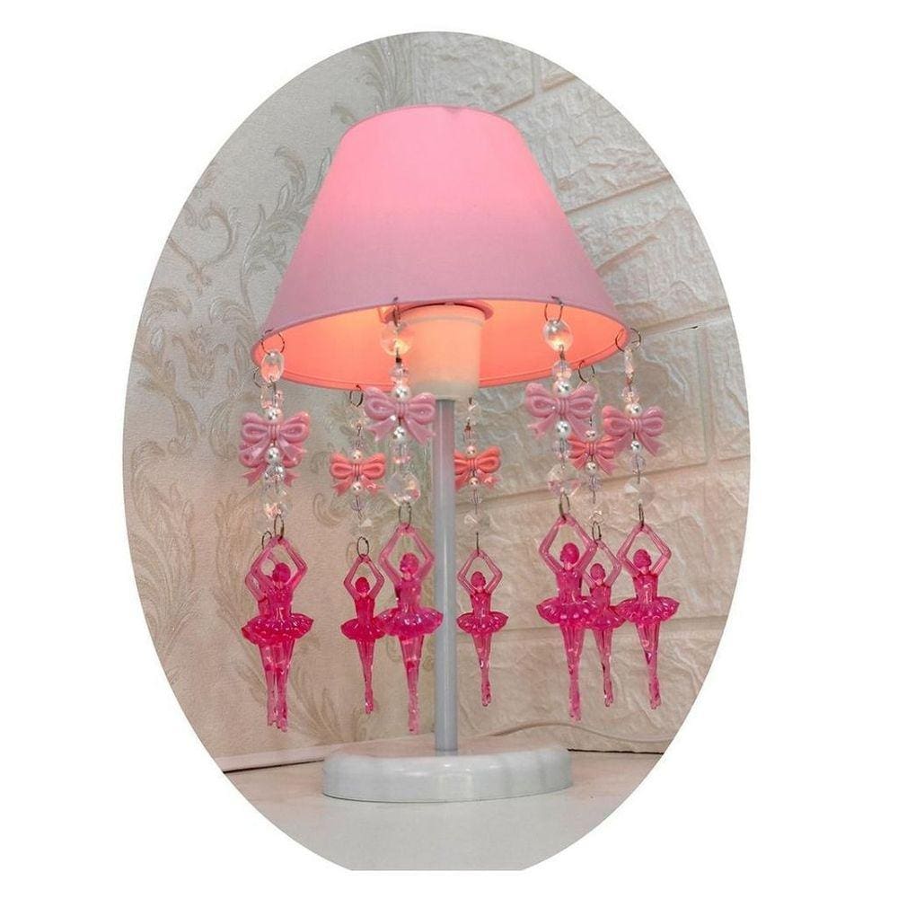 Abajur Infantil Bailarinas Decoração Quarto Bebê Menina Rosa