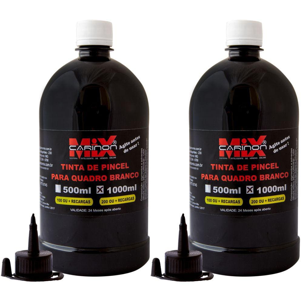 Kit 2 L de tinta para pincel de quadro branco na cor preta