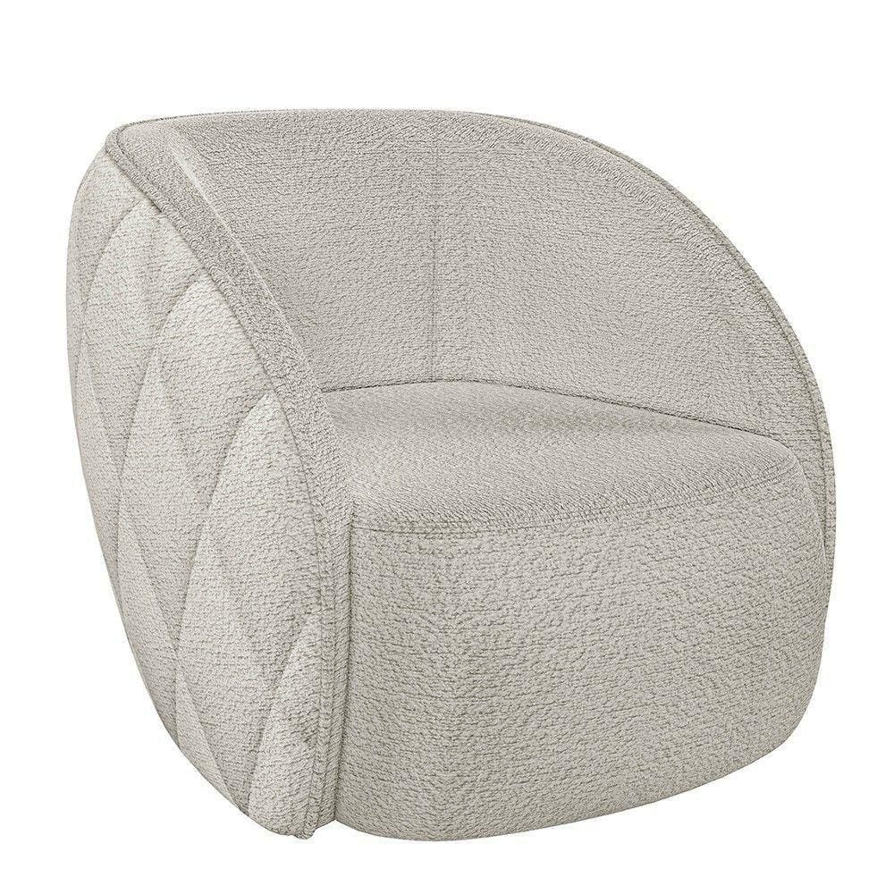 Poltrona Decorativa Para Sala 90cm Tressê Zion M22 Bouclê Branco - Mpozenato