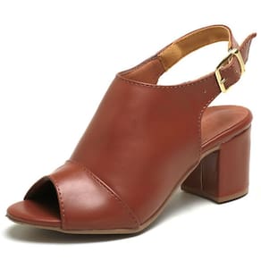 Sandalia Ankle Boot Em Veludo Salto Grosso Fivela Caramelo