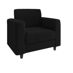 Poltrona Arezzo Linho Pés Chanfrado Tabaco - D`rossi Cor A79 Preto
