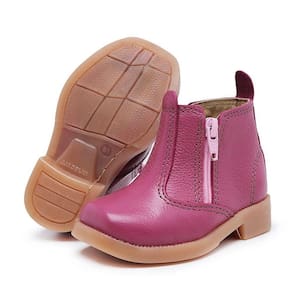 Botina Infantil Para Bebe Country Em Couro Unisex Rosa