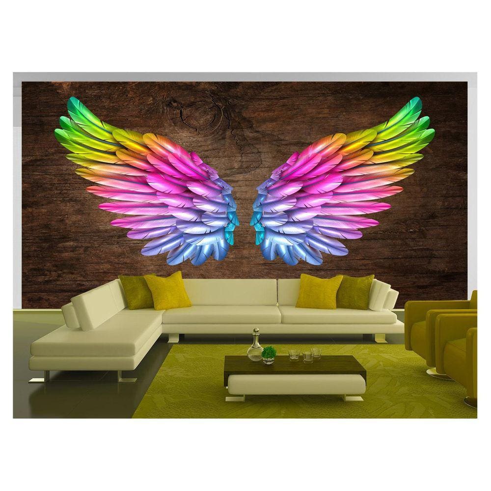 Papel De Parede 3D Arte Asas Selfie Insta Cores 3,5M Tra227