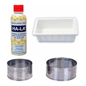 Coalho Ha-La 200Ml + 1 Forma Mussarela 4Kg + 2 Formas Inox
